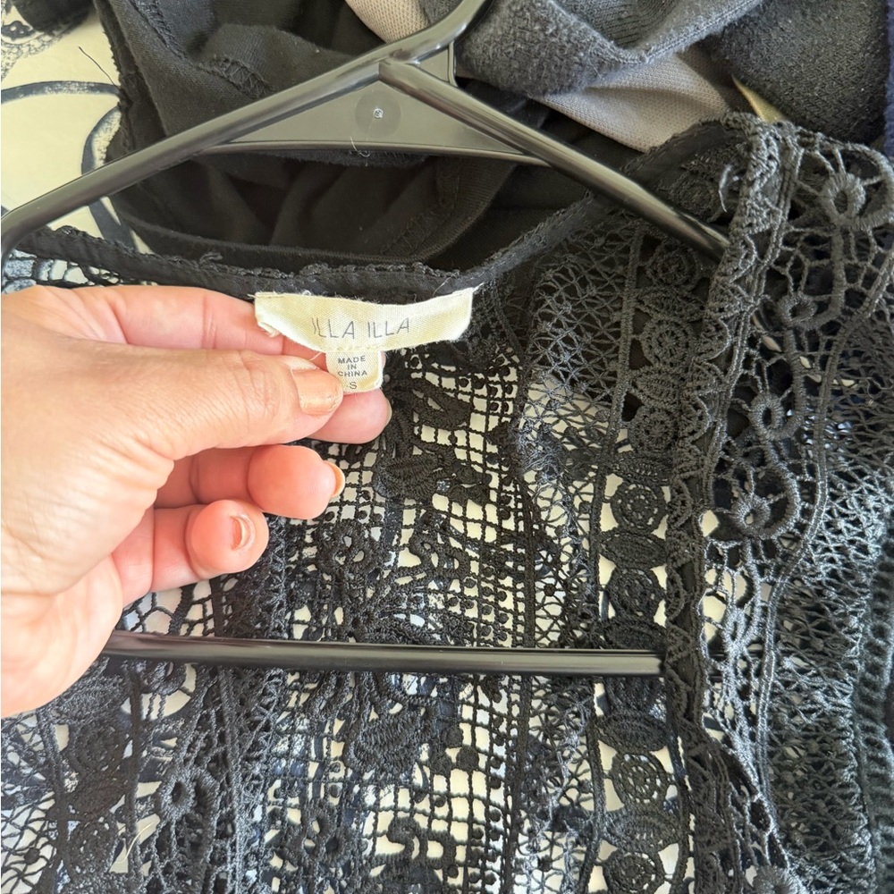 Navy Fringe Kimono Cardigan - Women - Picture 9 of 9